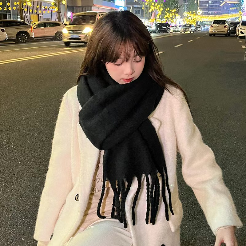 K147 Super thick ~ Winter enlarged mohair scarf for women all-match commuting fashion scarf 2024 new imitation cashmere scarf