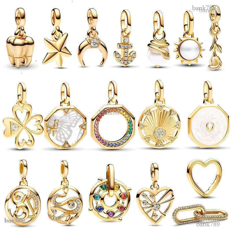2024 New Fashion Luxury Gifts 18K Gold Plated 925 Silver ME Pearl Sun Mini Dangle Charm Anchor Charms Fit Me Link Bracelet D
