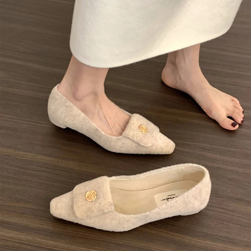 Designer Vintage Women Loafer Shoes Fashion Shallow Slip On Shoes 2025 Spring Autumn Elegant Low Heels Shoes 250317