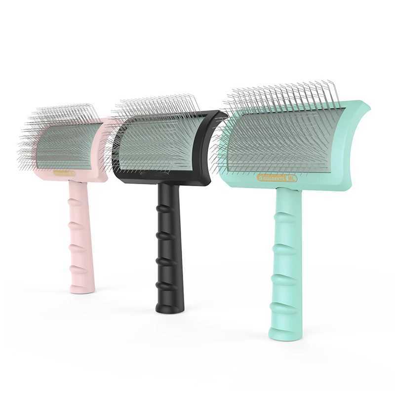 Long needle comb for pet hair removal fur cleaning brush large-sized beauty tools candy color and anti slip pet suppliesT250317
