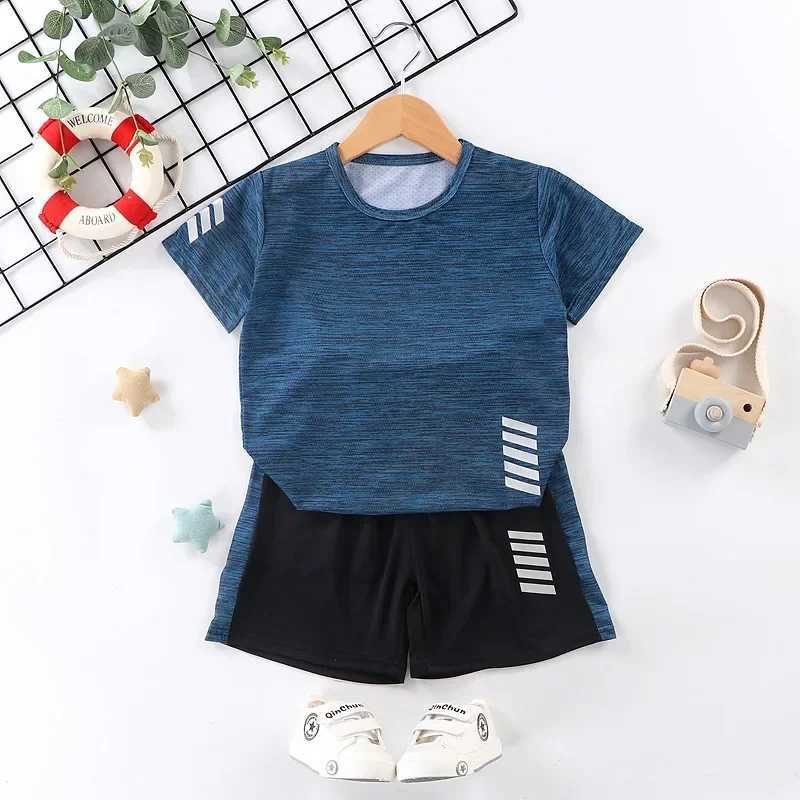Boys and girls summer sportswear baby casual quick drying clothes T-shirt shorts 2PCS set childrens clothing trend W250317