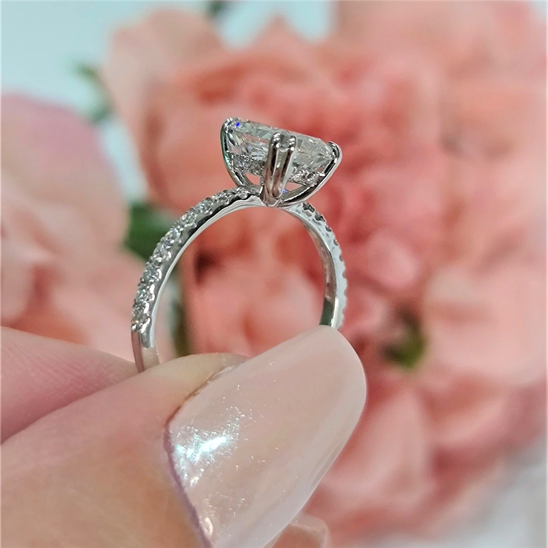 Jewelry 2CT E VS1 Radiant Cut IGI Certified 2 Carats Elongated Radiant Diamond Engagement Ring CVD Lab Grown Diamond Ring For Women
