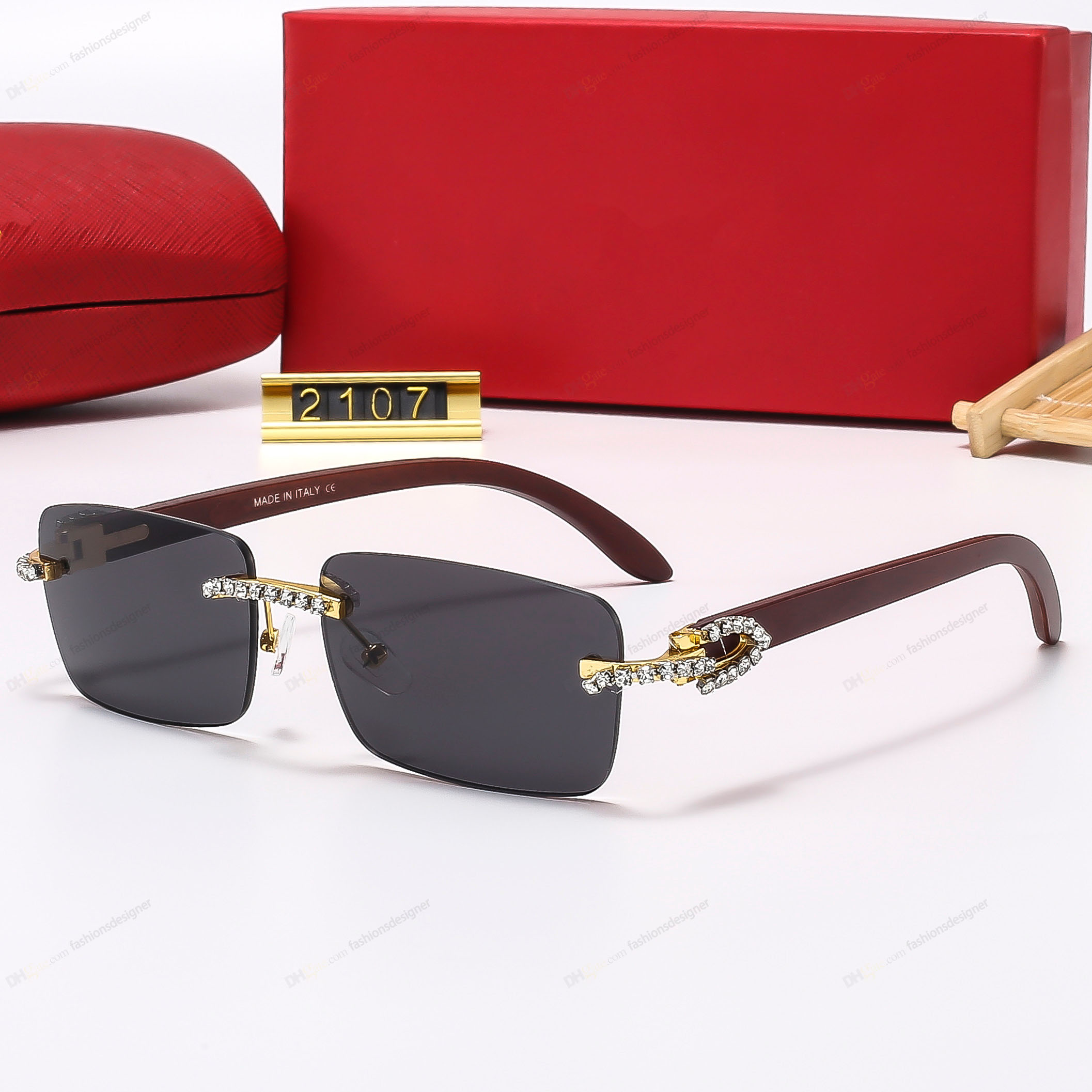 Sunglasses for men buffs rimless sunglasses lunette Retro Rectangle Goggle gold Frame lady Sun Glasses diamond cut sunglasses men glasses lunettes