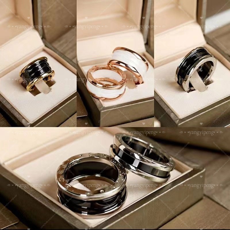 Famous designer's black ceramic men's and women's rings, charity items for couples, fashionable internet celebrities, versatile spring rings