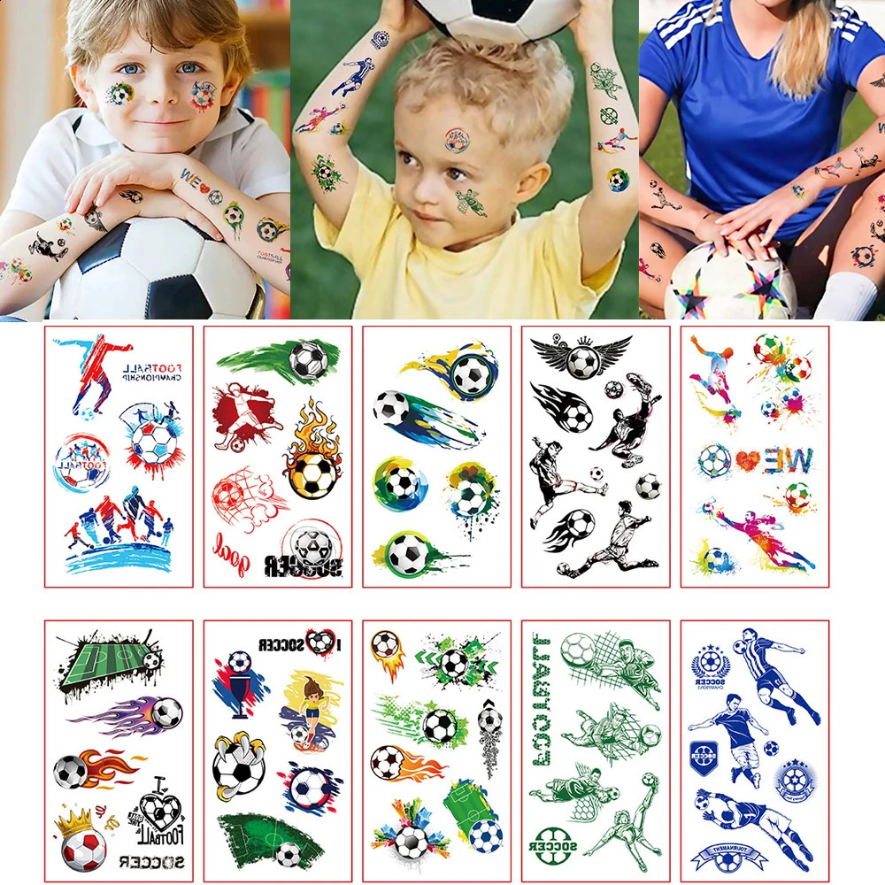 10 basketball soccer childrens cute waterproof temporary tattoo stickers body art prosthetics tattoos 250304