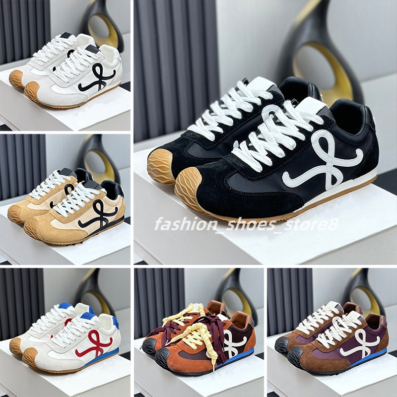 Designers Casual Shoes Ballet Runner Sneaker 2.0 nylon calfskin patchwork sports shoes Men Women Couple Running Sneaker classic Lace-Up Suede sneakers