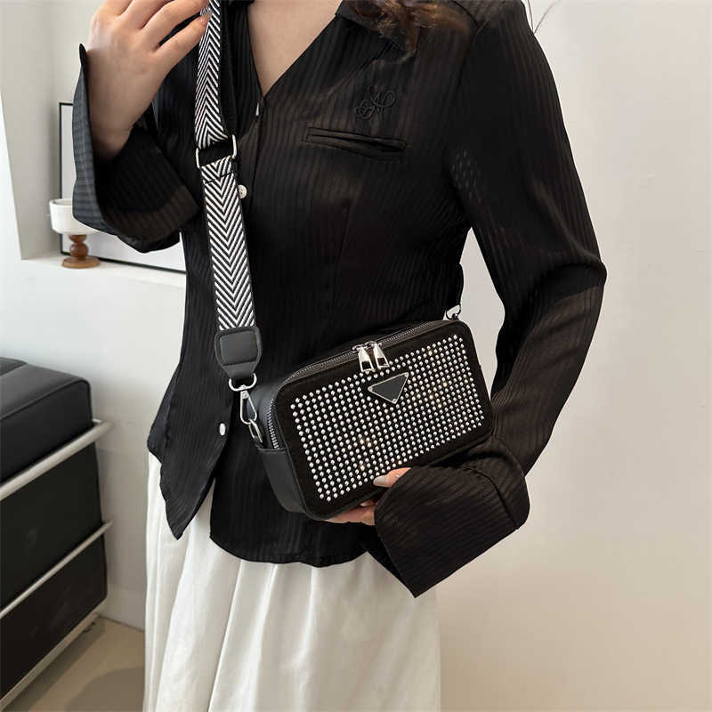 luxury designer tote bag Handbag Spring New Diamond Womens Bag with Diamond Inlaid Mobile Phone Bag Simple Shoulder Bag Crossbody Small Square Bag