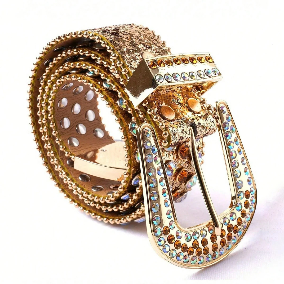 1pc Sparkling Rhinestone Belt for Plus Size Women Men - Perfect for Western Cowgirl and Cowboy Outfits Dresses and Jeans 250312