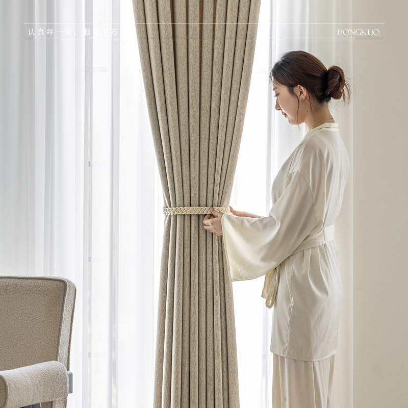 B438 Old Money Mixed Color Chenille Curtain Rio Series New Antique Style Cream Style Italian Minimalist