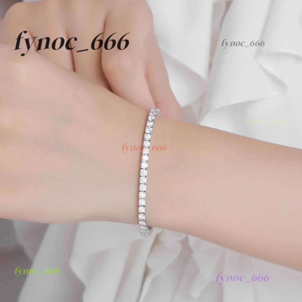 2-6.5mm Real Moissanite Tennis Bracelets for Women Man 925 Sterling Silver Plated White Gold Bracelet Sparkling Wedding Jewelry