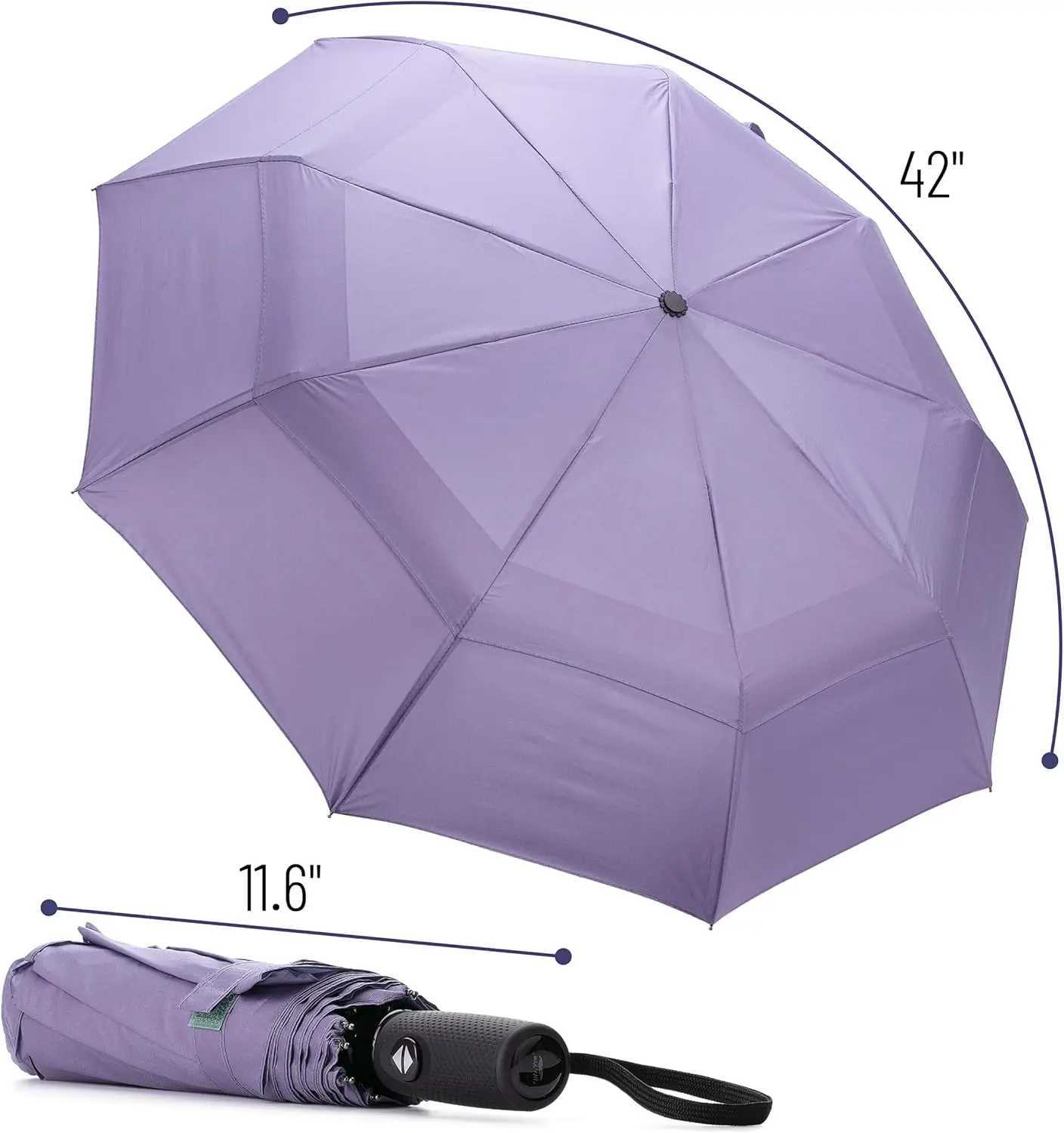 Windproof Travel Umbrella Purple Automatic Umbrellas For Rain Compact Folding Portable Storm Resistant Outdoor ProtectionC250317