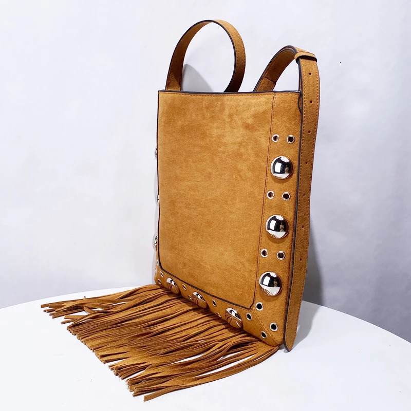 Rivet Tassel Messenger Bags For Women er Handbags And Purses In Bohemian Faux Suede Shoulder Crossbody 250313