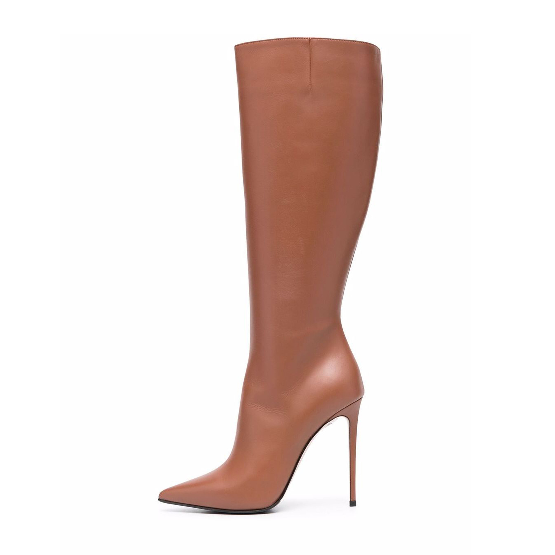 Genuine Leather Heels Solid Knee High Boots Slip On Women Sexy Designer Winter Autumn Casual Shoes
