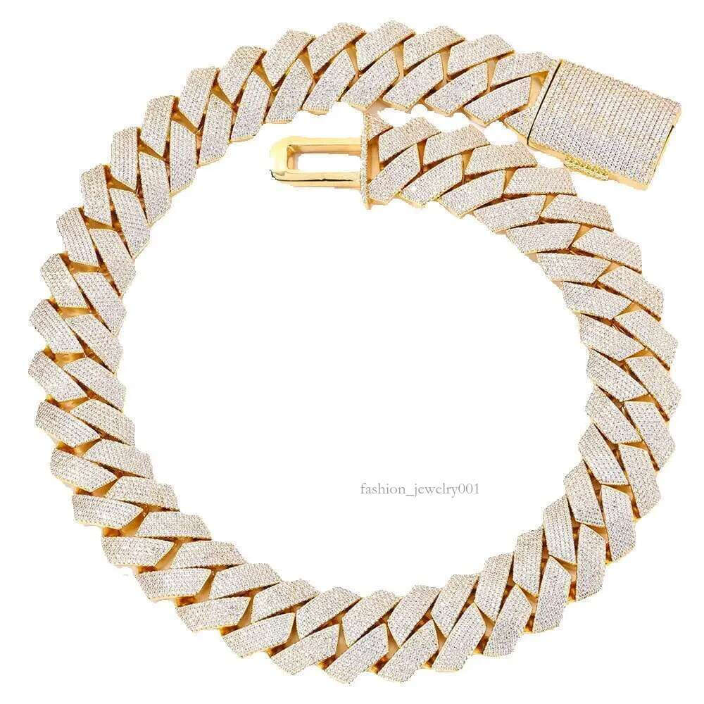 moissanite chain cuban k necklace 25mm 6 row full dia ice out vvs pass dias tester stainless steel plating hiphop men's jewelry bracelet