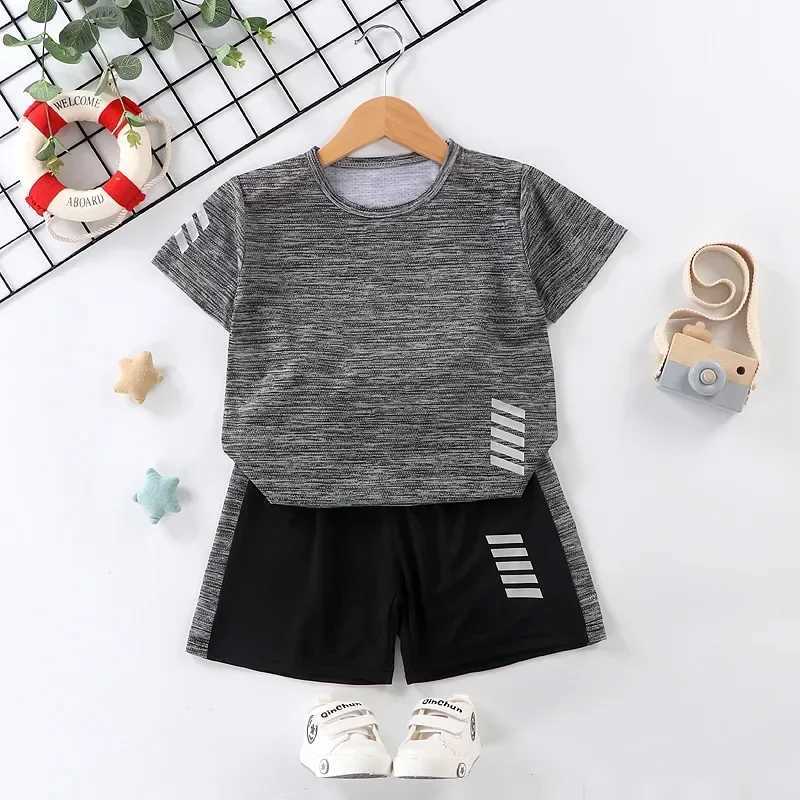 Boys and girls summer sportswear baby casual quick drying clothes T-shirt shorts 2PCS set childrens clothing trend W250317