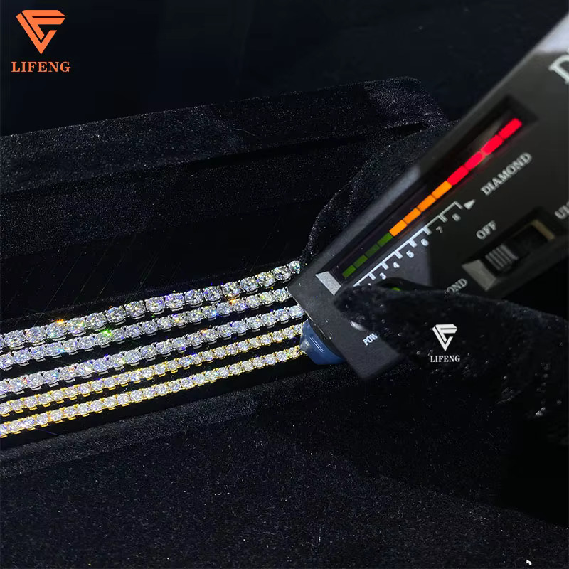 Lifeng 3/4/5MM Tennis Bracelet Iced Out Moissanite 925 Sterling Silver Trending Bracelet Fashion Jewelry Womens Tennis Bracelet