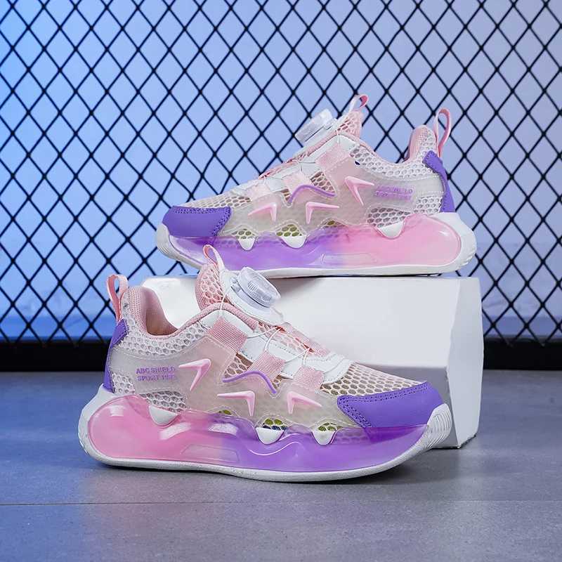 Boys and girls summer single net rotary buckle glow-in-the-dark sneakers Breathable walking shoes 2313 W250318