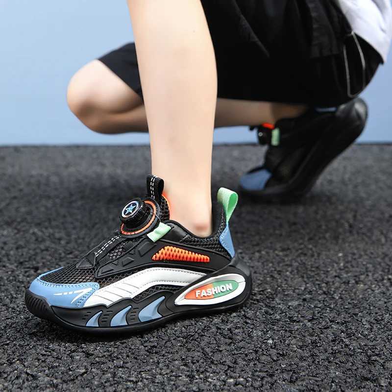 New childrens sports shoes boys sports shoes fashionable leather childrens breathable mesh comfortable shoes casual walking and outdoor running shoes 