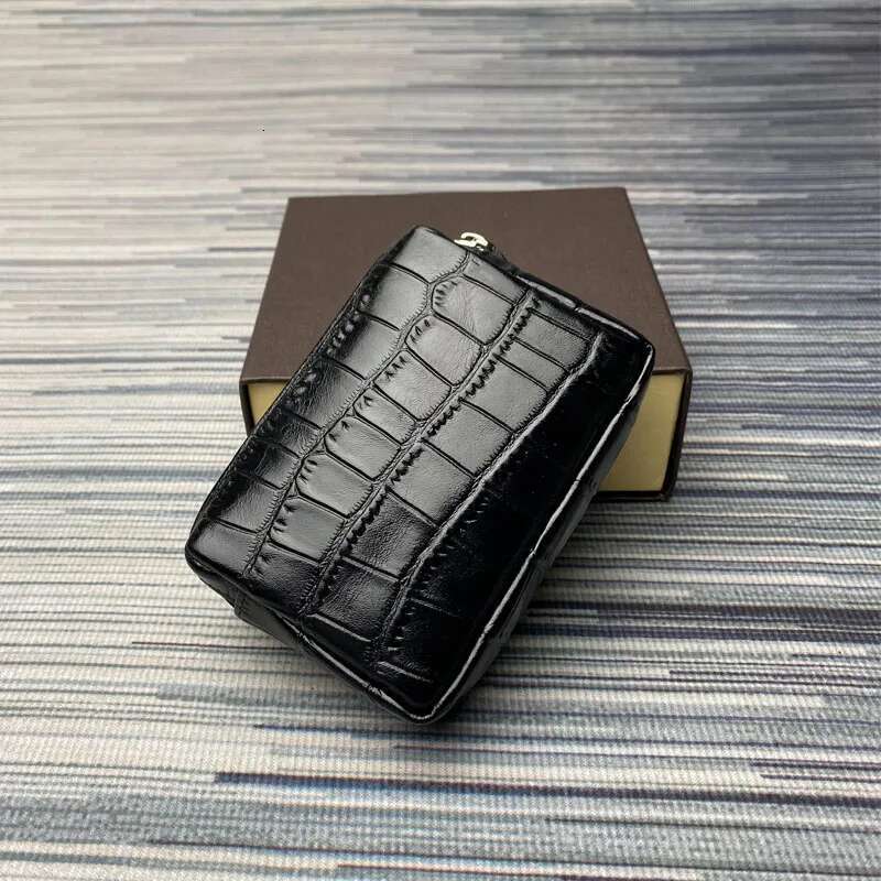 Genuine Leather For Women's Mini Purse Top Change Bag Portable Cowhide Crocodile Leisure Coin Storage Zipper Wallet
