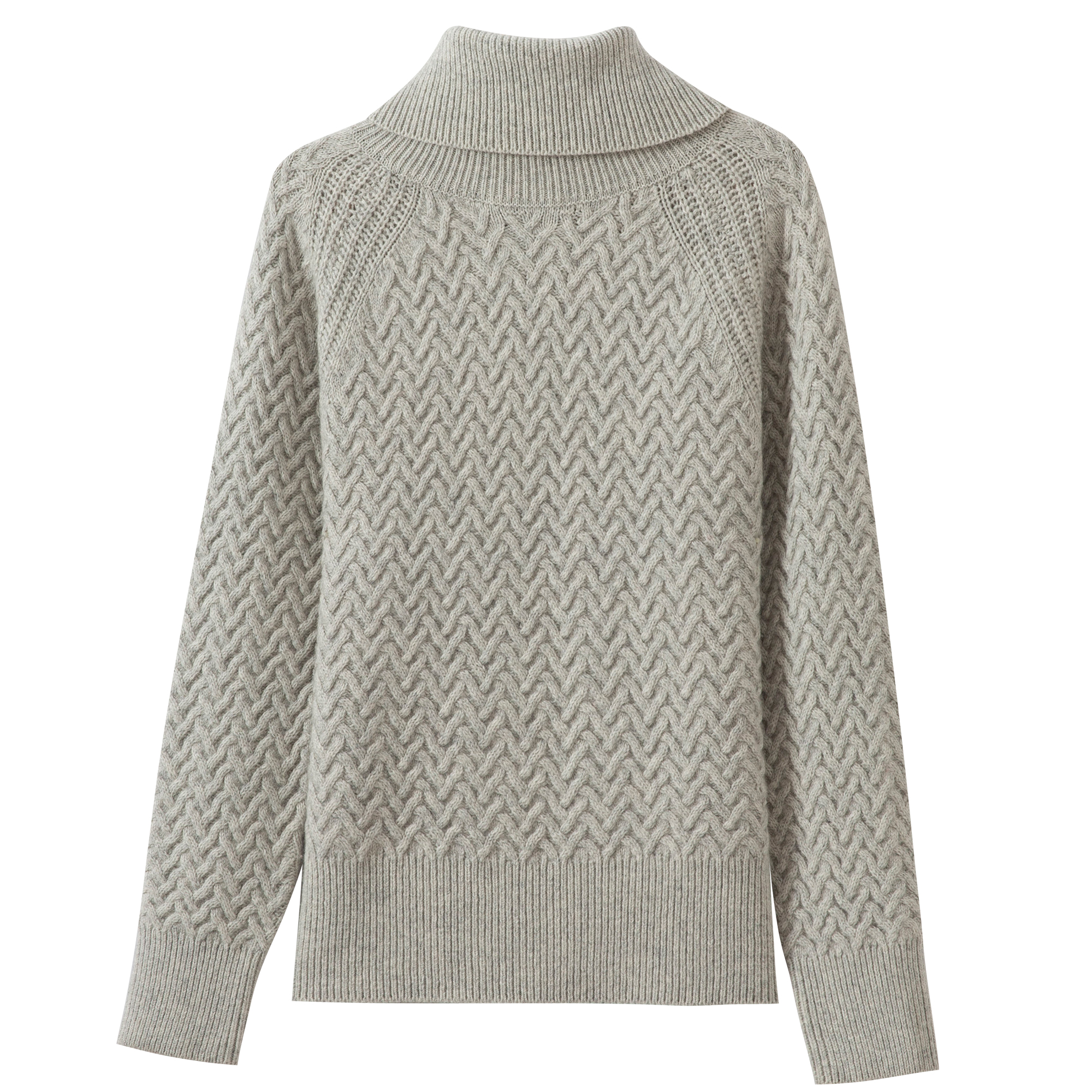 High Neck Thick Wool Knit Sweater with Elegant Twisted Flower Detail