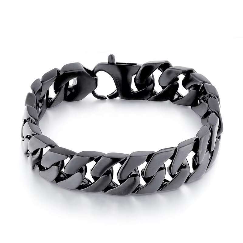 Trend Products 2021 New to 15mm Cuban k Stainless Steel Bracelet Men's Hip Hop Jewelry
