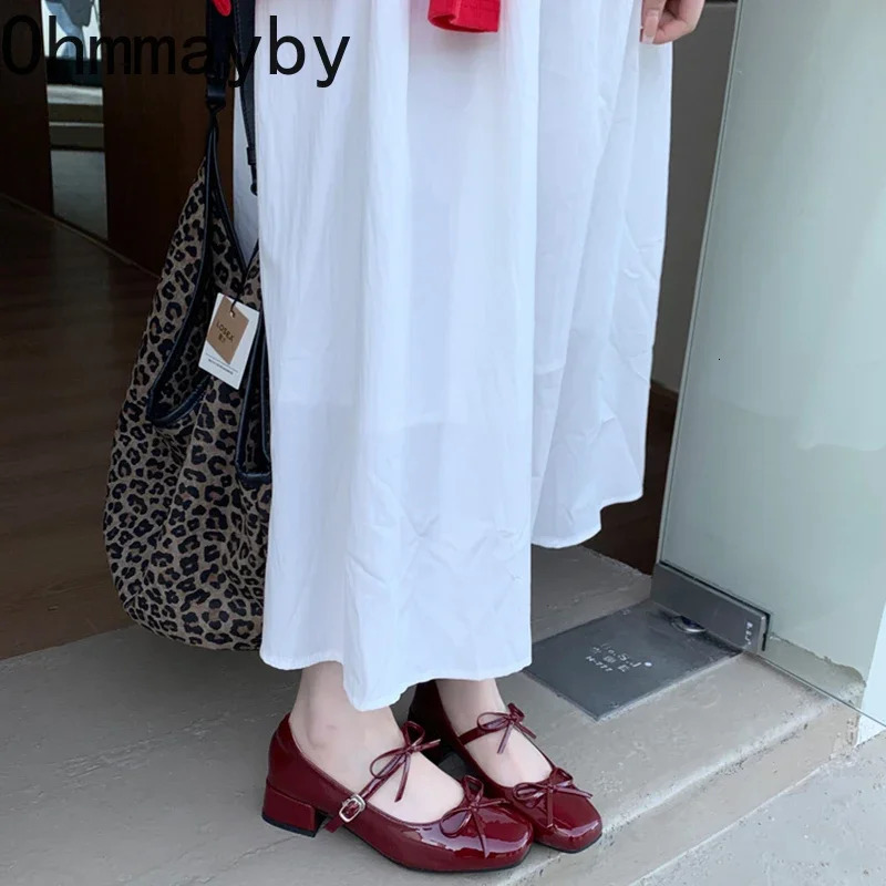 2025 Spring Autumn Women Mary Jane Shoes Fashion Butterfly-knot Shoes Casual Low Heel Dress Street Style Shoes 250318