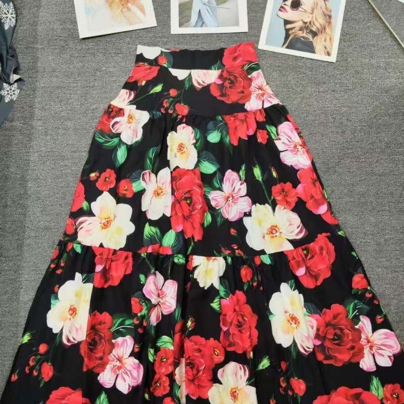 Spring Fashion Printed Midi Skirt New Style