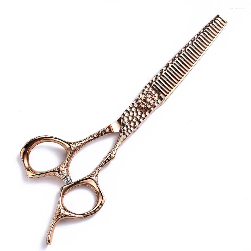 Rose Gold Hair Scissors Set Professional Cutting Shears For Salon Thinning Blending Straight Fringe Sharp Durable S2563