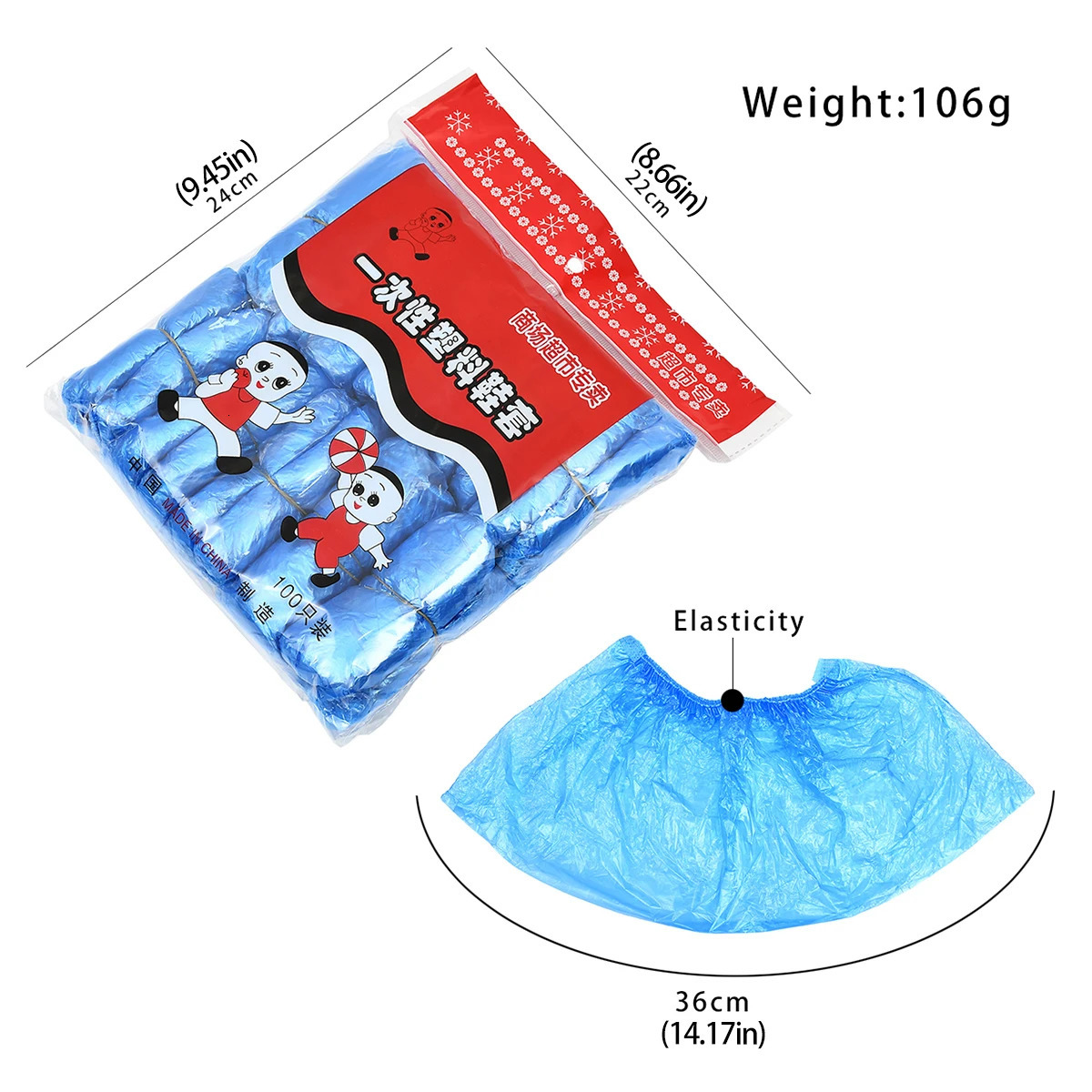 1 pack100 pieces of waterproof boot covers plastic disposable shoe rain dustproof blue 250318