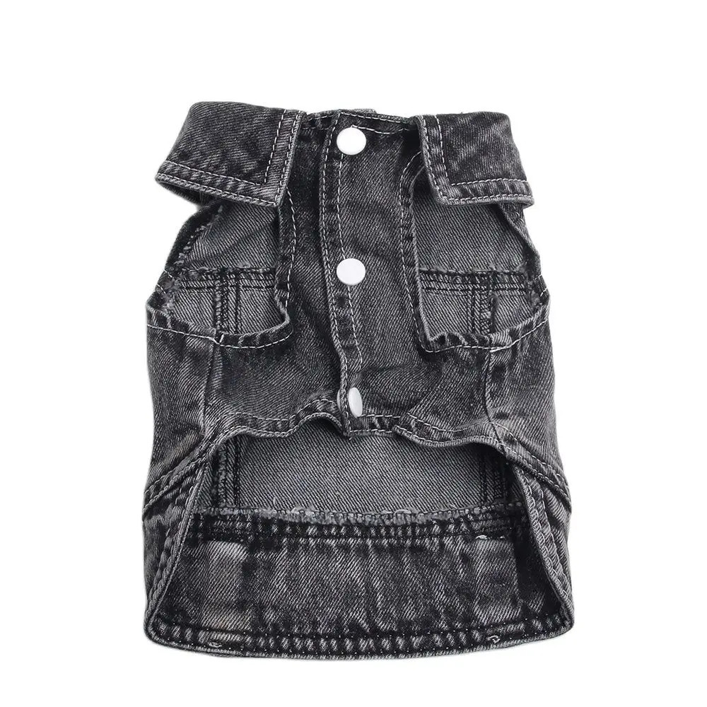 Pet dog jeans jacket foldable denim vest cat and puppy springautumn clothing 250318