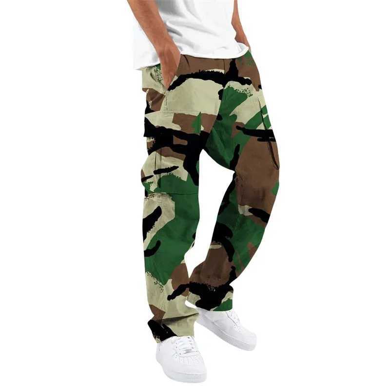Spring and autumn mens Trouser outdoor jogging camouflage pants mens fast drying running multi pocket cargo pants cool womens woolen pants W250318