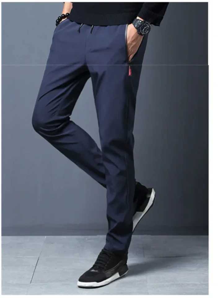 Summer new mens casual pants slim Korean ice silk pants gold round thin sports pants straight tube fast drying jogging pants W250318