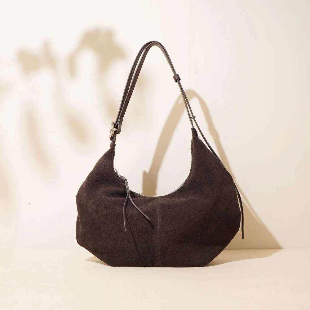 Suede Genuine Leather Women Hobos Bags Retro Large-Capacity Bag Lady 2025 New Dumpg Purse Niche Messenger Tote