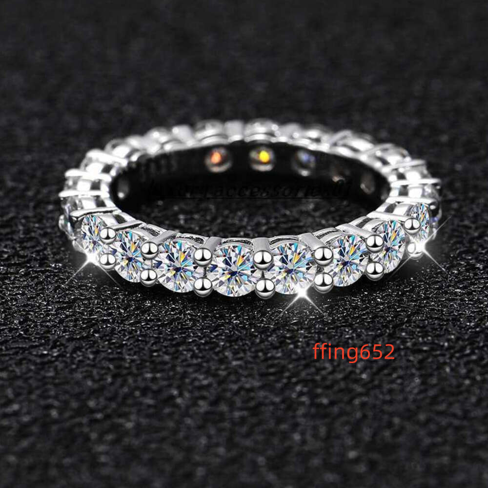 Band Rings COSYA 22 Ct Full Moissanite Row Rings For Women 925 Sterling Silver D White Gold Diamond Rings Eternity Wedding Fine Jewelry AA230417