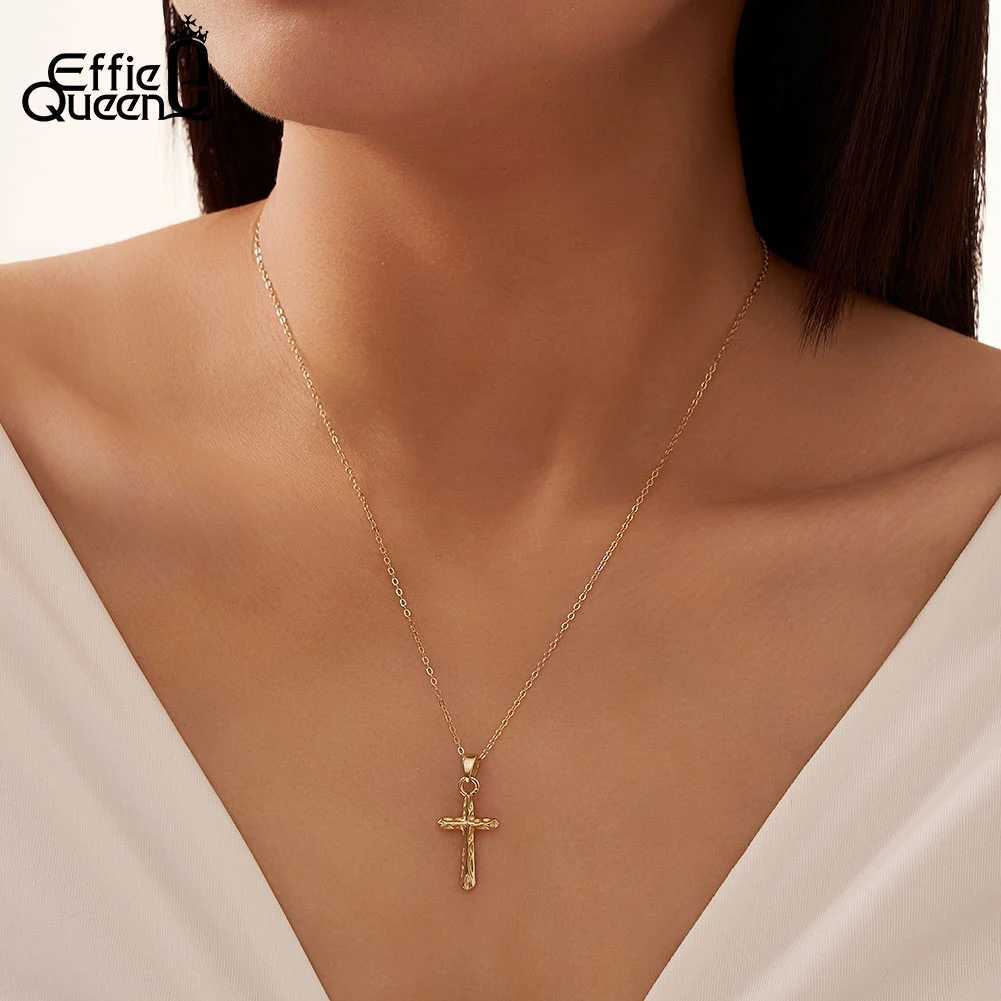 EFFINE QUEEN Exquisite 925 sterling silver cross pendant necklace with cable chain church accessories religious presence GAN02 W250318