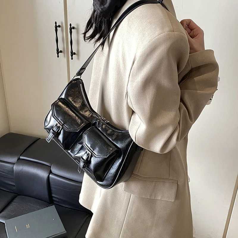 LEFTSIDE Small PU Leather Double Pocket Underwear Bag Suitable for 2024 Y2K Womens Shoe Bag Womens Designer Handbag Y250318