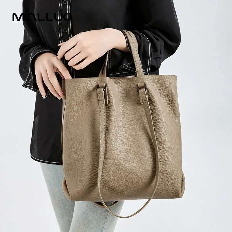 Women Cowhide Genuine Leather Shoulder Bag Female Casual Large Capacity Office Totes Handbag Ladies Work Strap Crossbody Bags