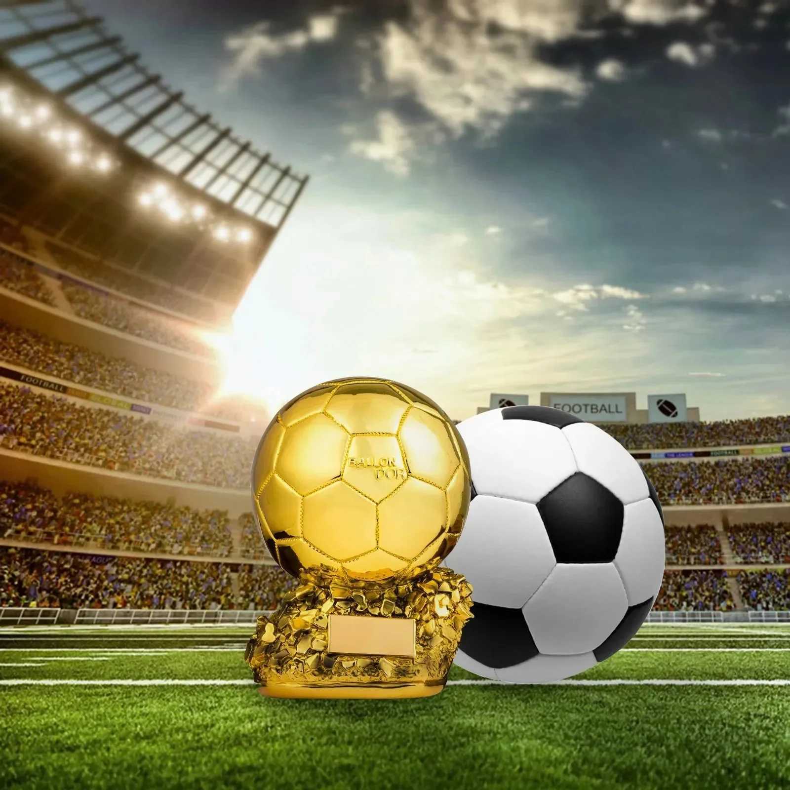 15/20/25cm Football Trophy Ballon dOr Ballon dOr Outstanding Player Competition Honor Award Spherical Trophy Y250318