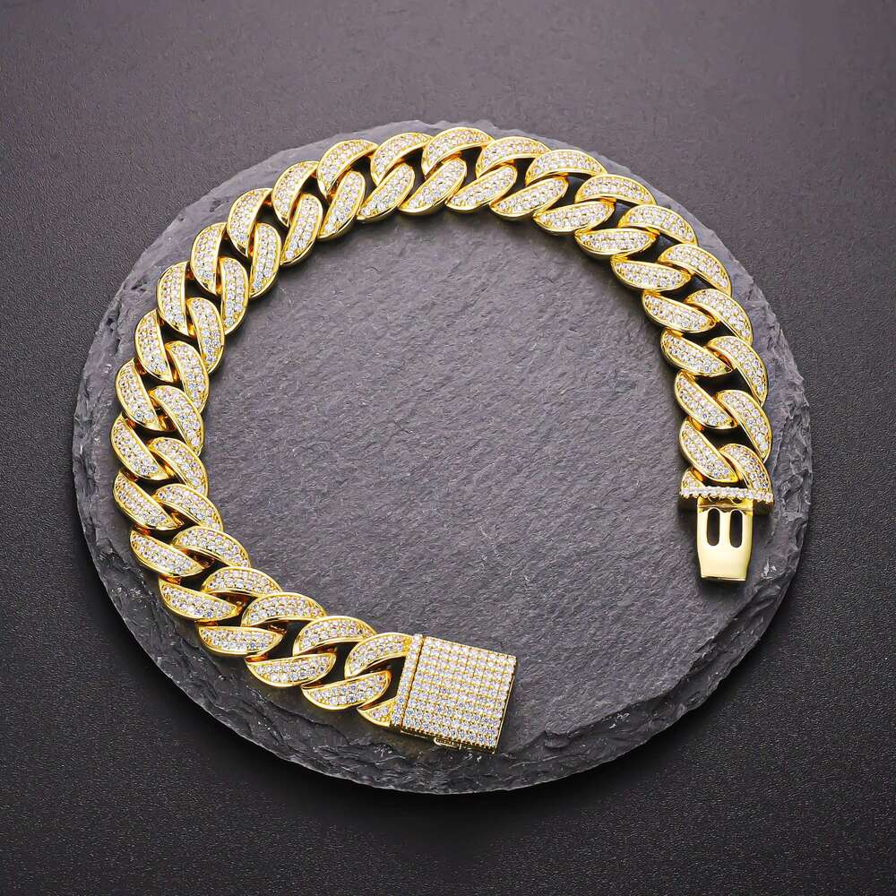CM Jewelry Design Retro Hiphop Chain High Quality Pulsera Cubana Hot Selg Ice Out Zirconia Monaco Cuban Bracelet