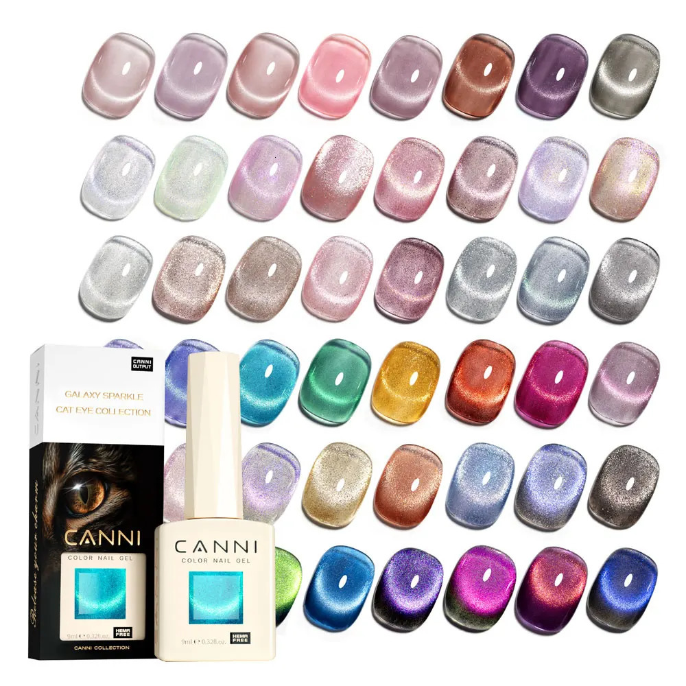 CANNI HEMA FREE Gel Nail Polish Galaxy Cat Eye Gel Magnet Glitter Diamond Sparkle Gorgeous Color Soak Off UV LED Gel Lacquer 250314