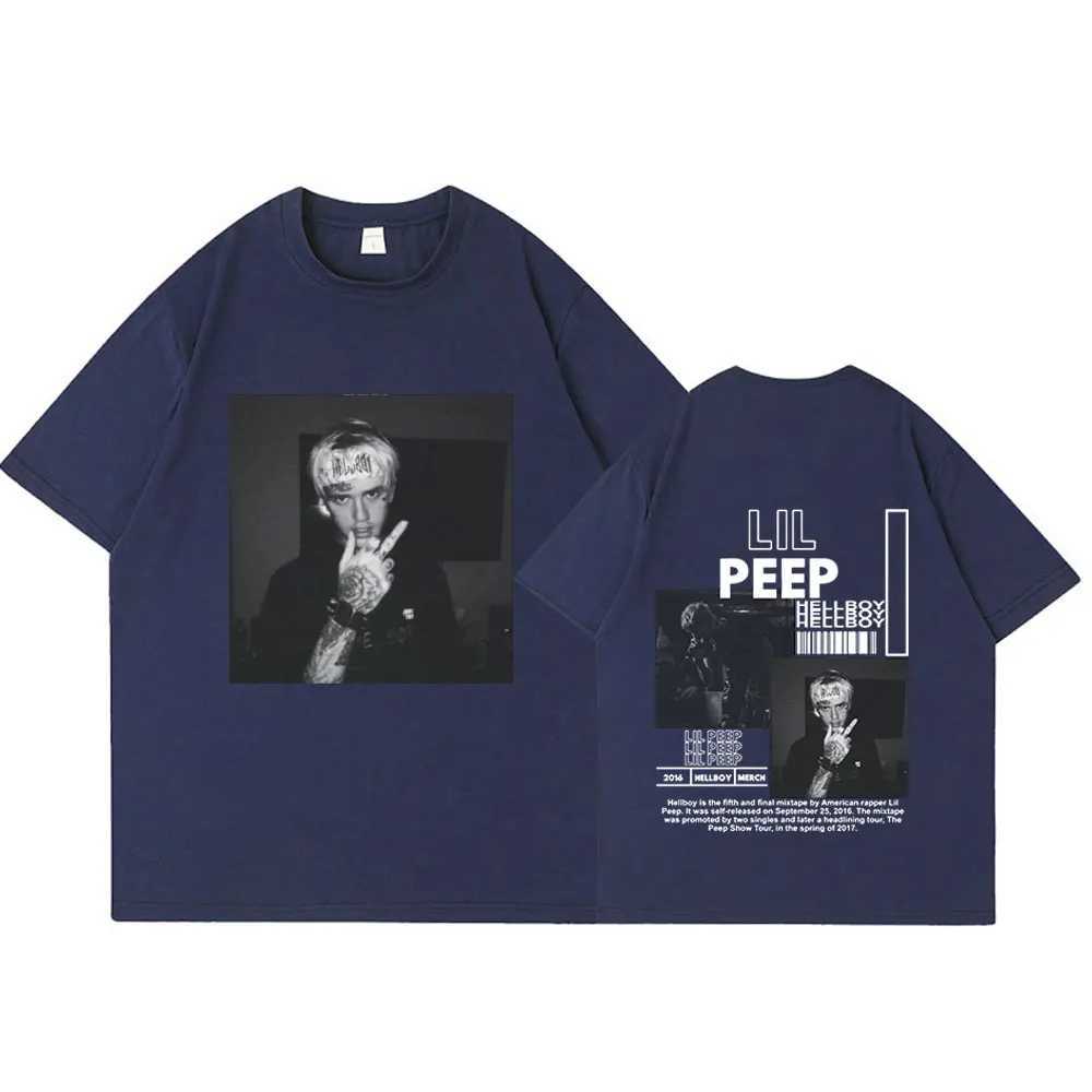 Rapper Lil Peep T-Shirt Hellboy Crybaby Hip Hop Graphic T shirt Summer Mens Women Clothing Aesthetic Oversized Cotton Tee ShirtXJ250318