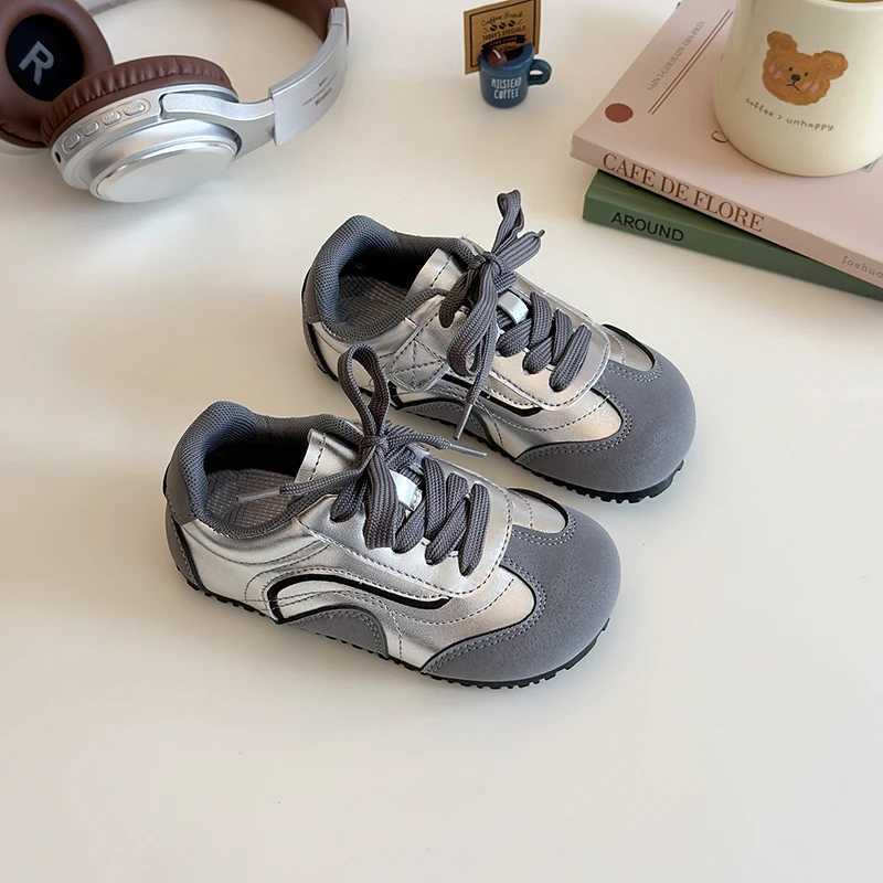 New unisex childrens sports shoes for girls patch work trend boys waist school running sports shoes beige gray W250318