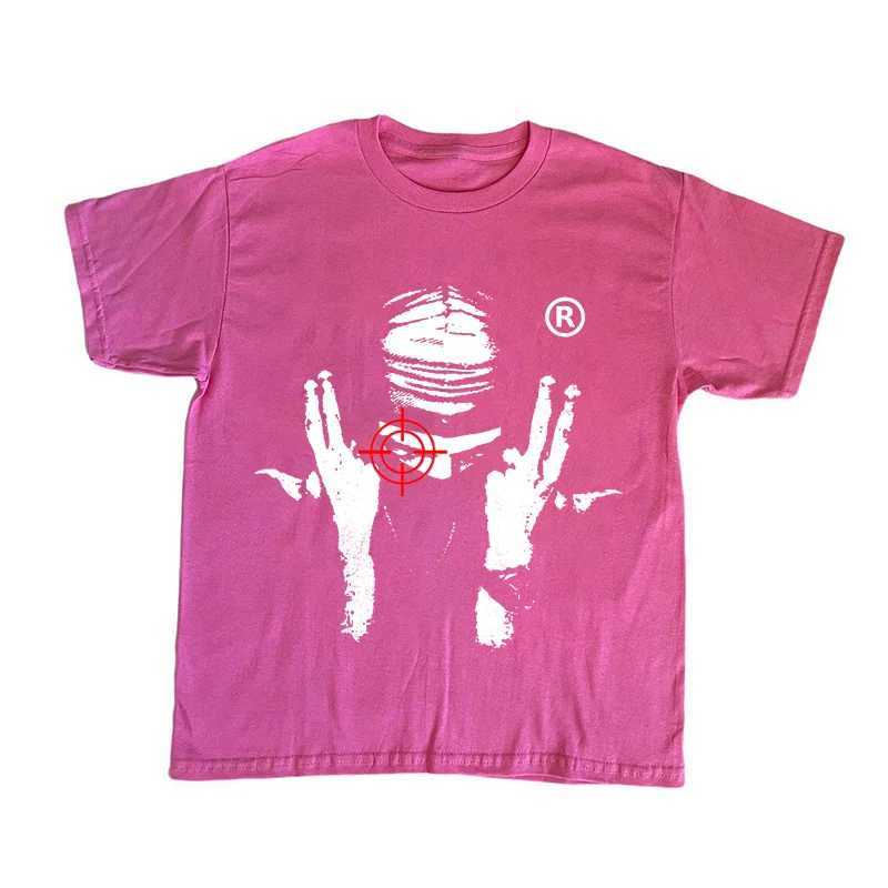 Retro Y2K Cotton T-shirt Harajuku Graphic Print Grunge Goth Casual Top Punk Oversized Short Sleeve T-shirt Hiphop Streetwear TeeT250318