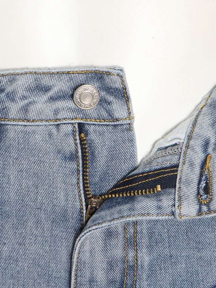 TWOTWINSTYLE Patchwork Denim Colorblock Pencil Pants For Women High Waist Loose Chic Trousers Female Clothing 2021 Style New