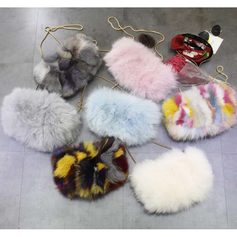 Bags For Female Real Fur Purse Envelope Fashion Designer Handbag New Women Chain Shoulder Bag