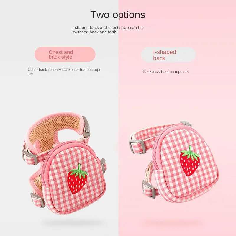 Cat Harness with Backpack Prevent Break Free Breathable Chest Strap Pet Traction Rope Set Teddy Mini Dog Walking Pet SuppliesT250318