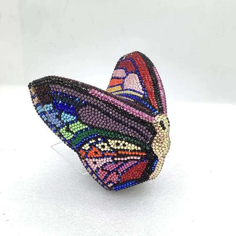 Lady Butterfly Rhies Clutch Purse Wedding Party Dinner Purses Dia Day Clutches Stone Women Gems Evening Bags