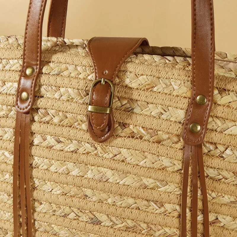Women's Large Capacity Seaside Travel Holiday Straw Summer Woven Basket Shoulder Bag Designer Bali Shopper Tote