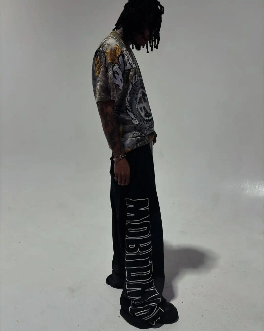 Y2K retro street black womens sports pants fashionable Harajuku Gothic casual straight leg simple 250317