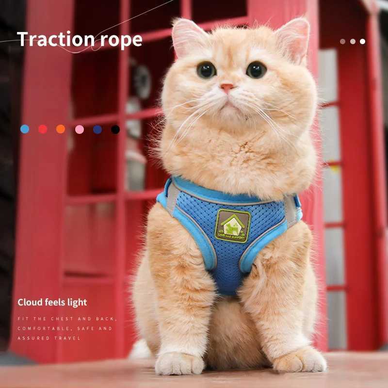 Cat chest strap with reflective belt pet harness breathable pet harness cat harnessT250318